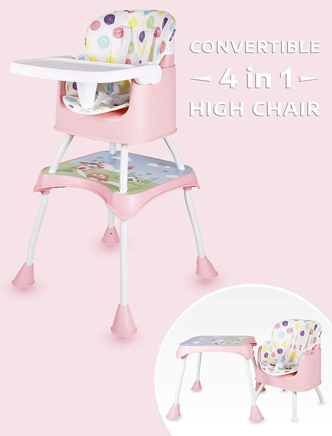 4 in 1 Convertible High Chair Cum Booster Seat