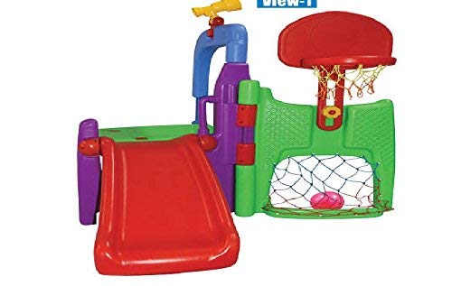 PlayGrow Multi Playset Slide for Kids School Basket & Football Combo