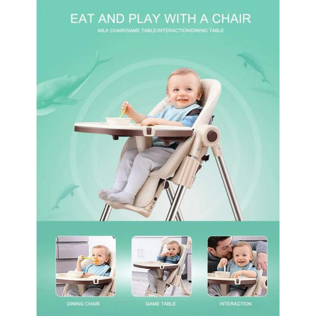 StarAndDaisy Royal Newborn Baby Eating Chair Portable Infant Seat with Adjustable Height, Folding Baby Dining Chair High Chair Baby Feeding Chairs